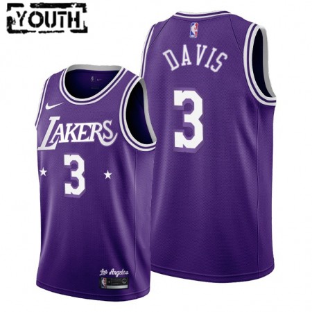 Maglia NBA Los Angeles Lakers Anthony Davis 3 Nike 2021-22 City Edition Throwback 60s Swingman - Bambino